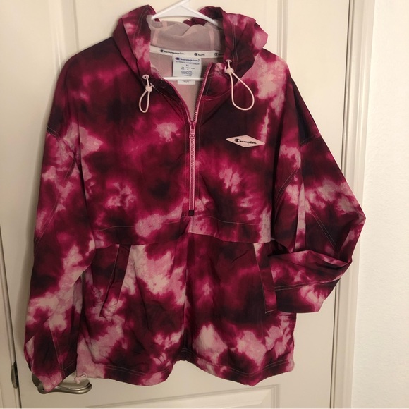 Champion Tops - Champion jacket tie dye rare Hoodie jacket Pink  M